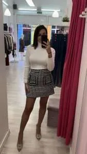 Falda Pata De Gallo Detalles Strass